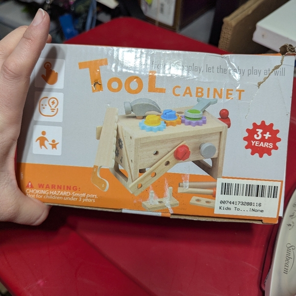 no brand Other - Wooden Kids Tool Cabinet Toy Workbench Pretend Play Construction Set Age 3+